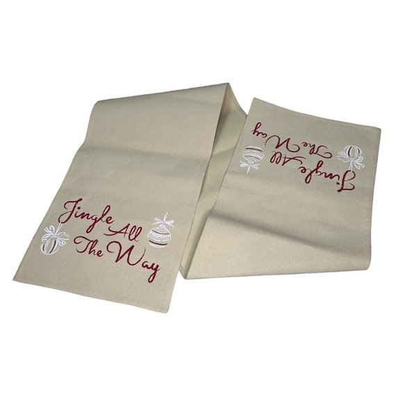 Better Homes Table Runner Beige Red Neutral Christmas Jingle All The Way Decor - Picture 1 of 7